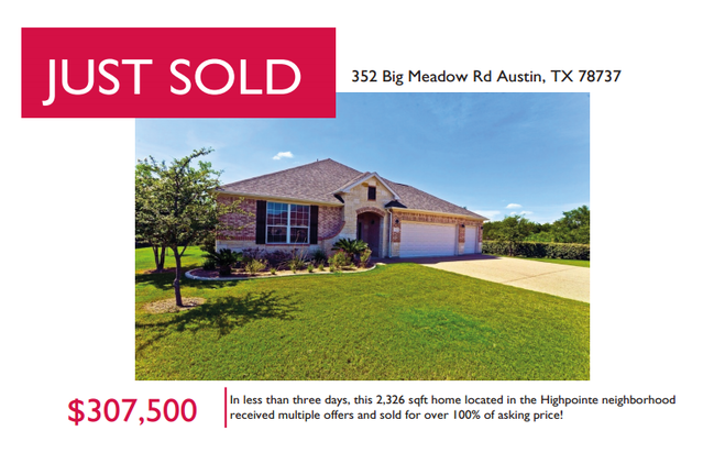 Just Sold in Highpointe of Dripping Springs